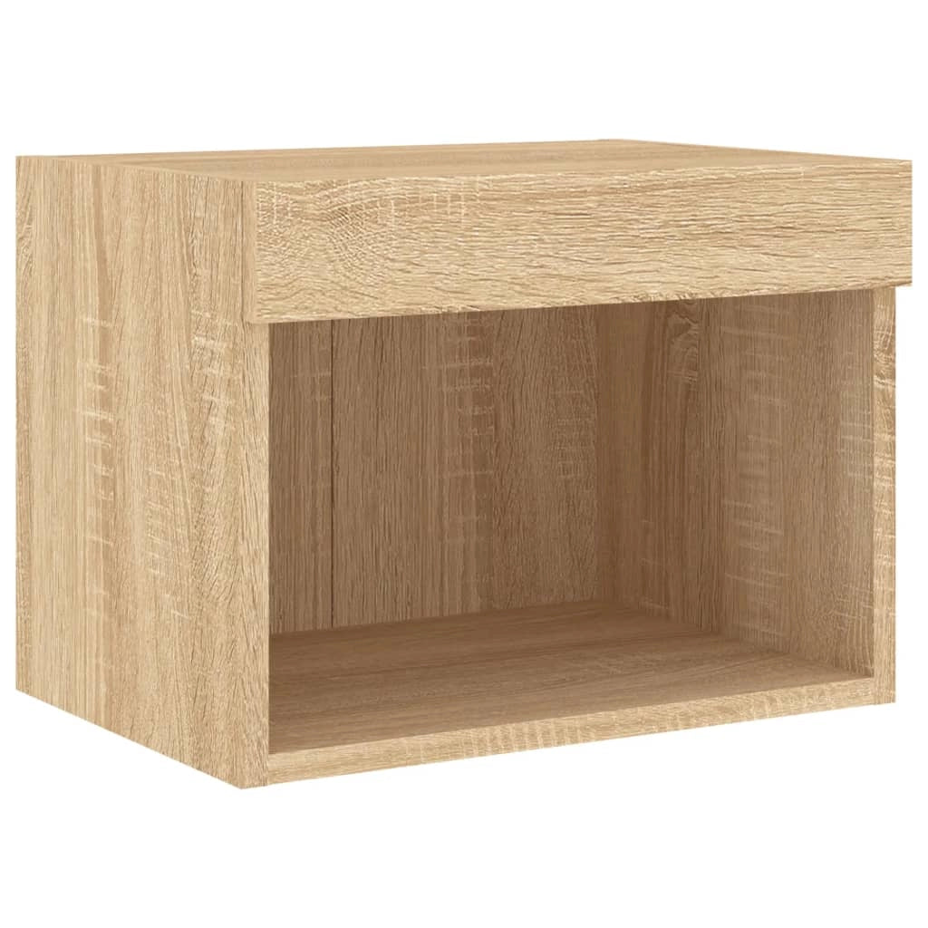 Mobile TV multimediale scaffale TV credenza mobile TV sala da pranzo soggiorno camera da letto con illuminazione a LED 5 pezzi rovere Sonoma legno ingegnerizzato marrone 02_0029413
