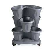 SET VASO 'TRIFOGLIO' Ø cm 40xh.51 Lt. 6 - grigio  - BAMA