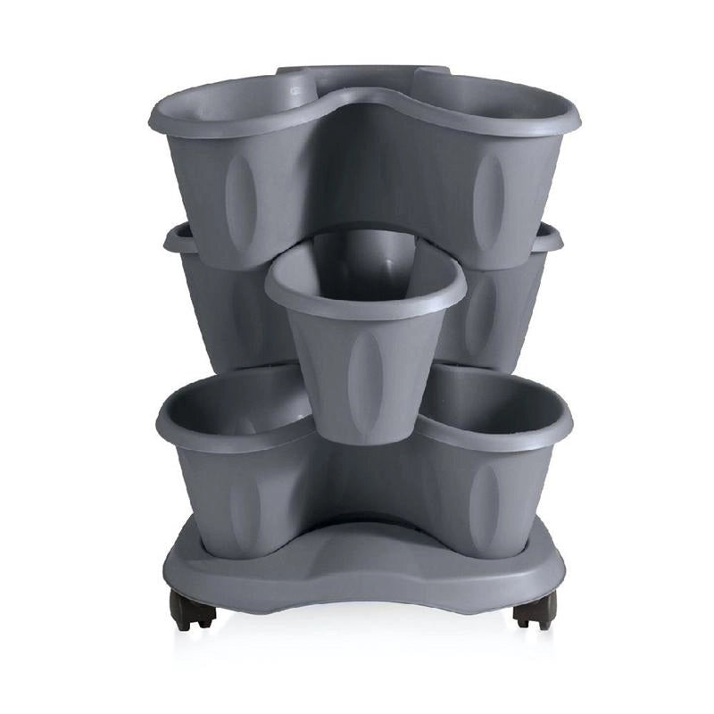 SET VASO 'TRIFOGLIO' Ø cm 40xh.51 Lt. 6 - grigio  - BAMA