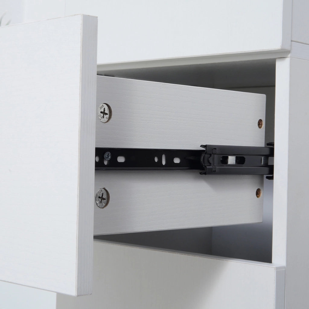 Mobile Bagno 2 Ante 1 Cassetto 30x28x180 cm in Legno Bianco