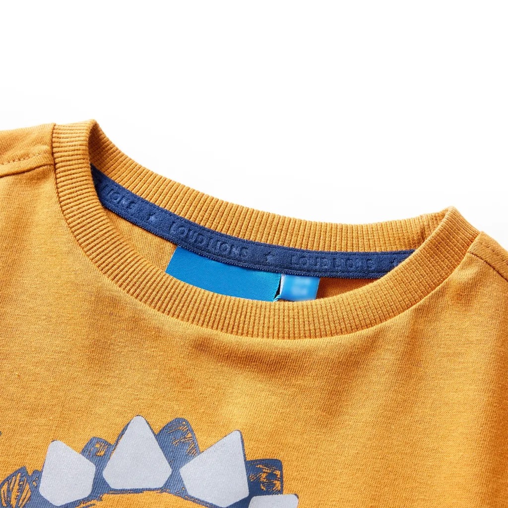 Maglietta da Bambino a Maniche Lunghe Ocra Scuro 128 12857