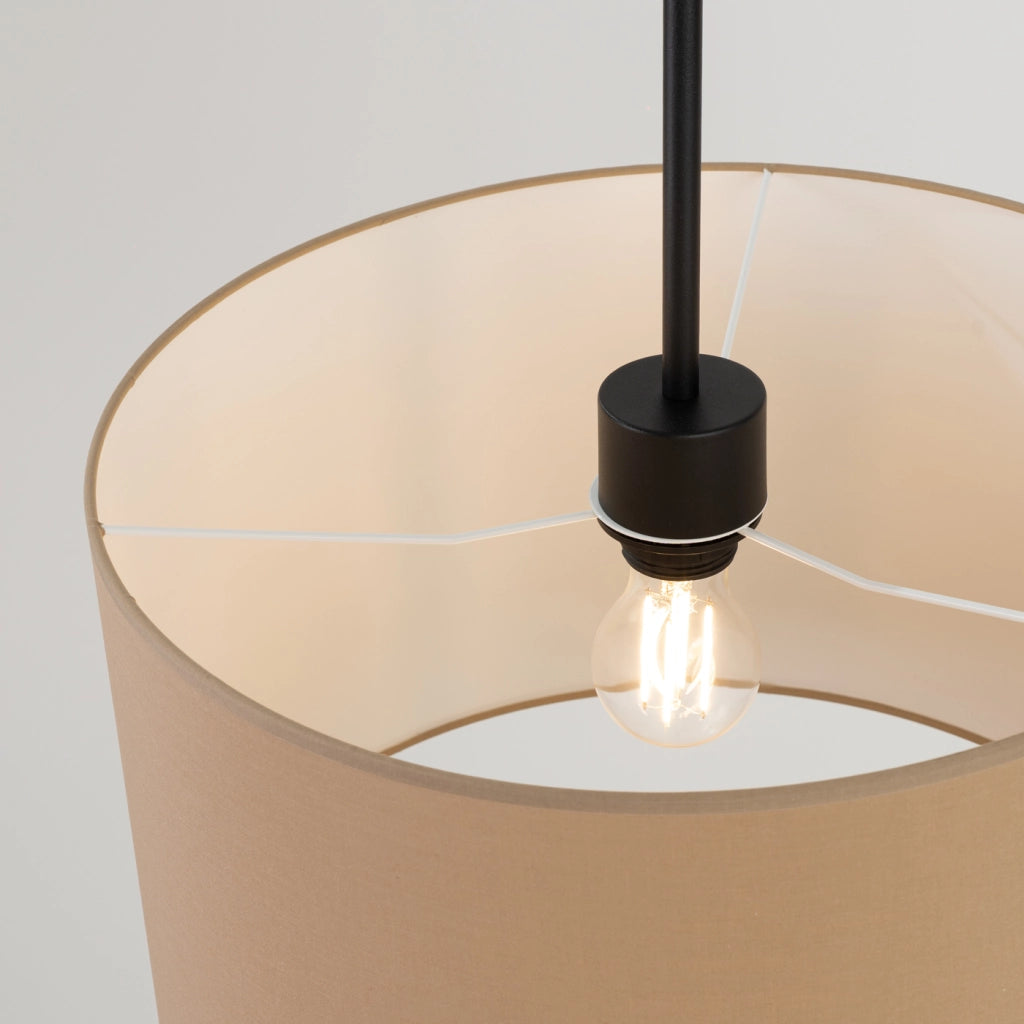 Lampada a sospensione NEVIA con struttura nera e paralume blu scuro impermeabile 40 cm