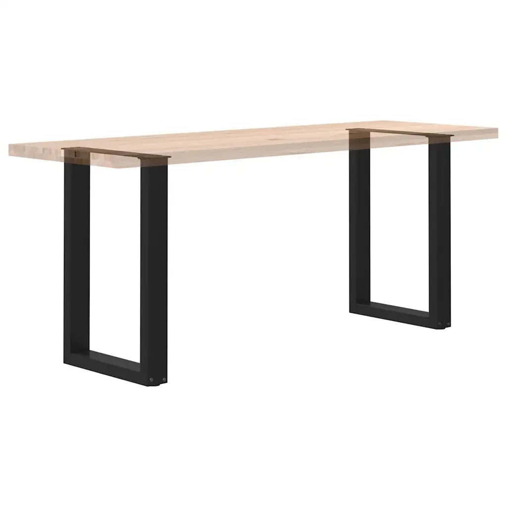 vidaXL Gambe per tavolo da pranzo a forma di U 2 pz nere 50x(72-73) cm in acciaio