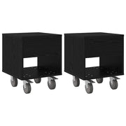 Set di 2 Comodini | Armadio da Notte | Mobiletto da notte Rovere Nero 40,5 x 40 x 48 cm Legno multistrato