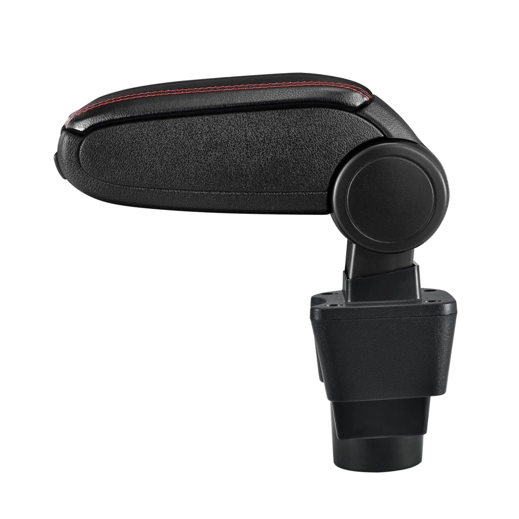 Bracciolo centrale per Toyota Yaris/Vitz con scomparto imbottito in similpelle nera con cuciture rosse 03_0000717