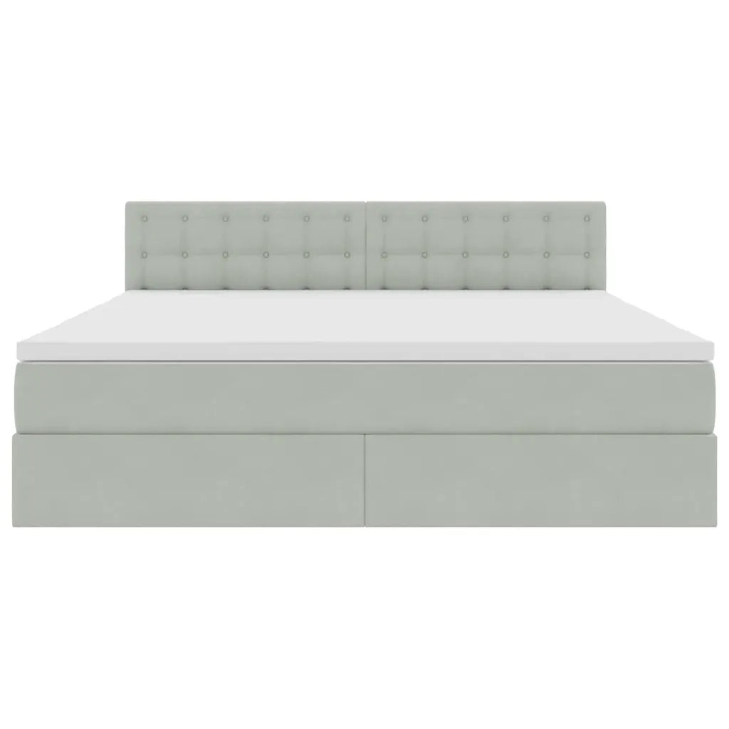 Letto con Contenitore Grigio chiaro 160 x 200 cm Velluto 3370887