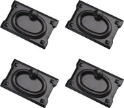 Lavatrice a Maniglia con Maniglie in Acciaio Inox con Viti e Ganci a Perno per Cucina con 4 Pezzi in Acciaio Nero