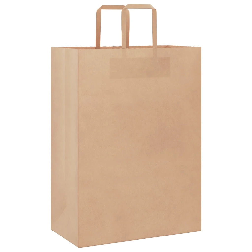 Sacchetti di Carta 250 pz con Manici Marrone 32x17x44 cm 4101818