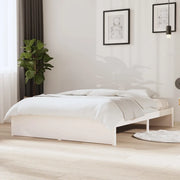 Giroletto-Struttura Letto Bianco in Legno Massello 140x190 cm 618657