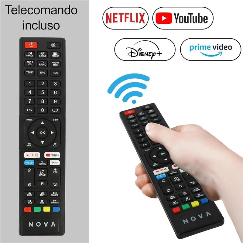 NOVA SMART TV PANEL CLASS A 32" HD CON BLUETOOTH ANDROID 14 USB SUPPORT