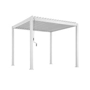Pergola bioclimatica 3x3m in alluminio con lamelle orientabili, bianco