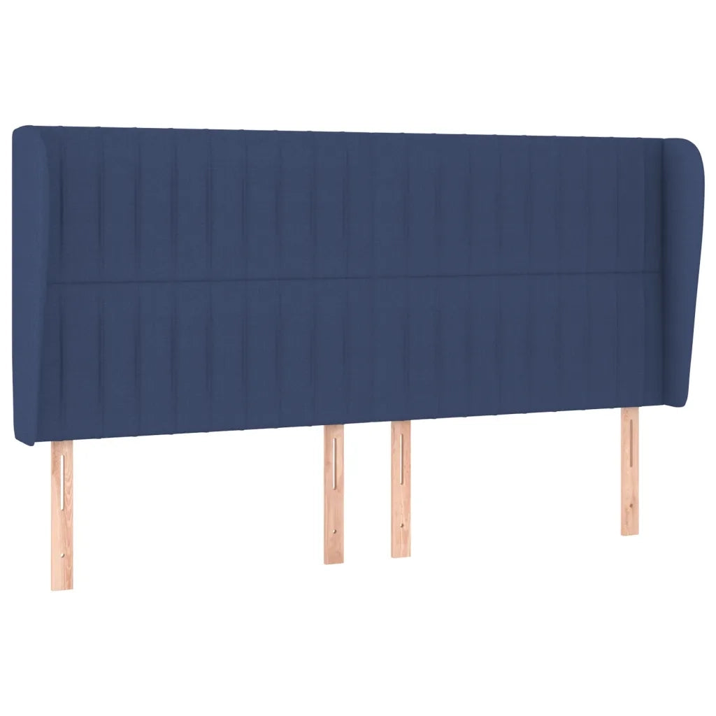 Testiera ad Orecchio-Testata con Orecchie Blu 203x23x118/128 cm in Tessuto 175405