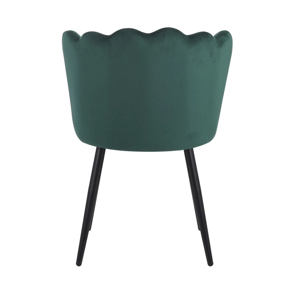Sedia Vienna imbottita in velluto verde staylux