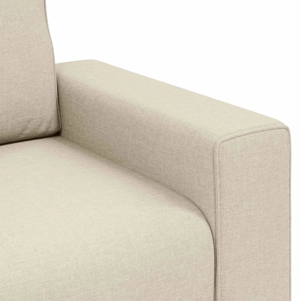Poltrona | Sedia Relax Sofa Beige 100 cm Tessuto misto lino
