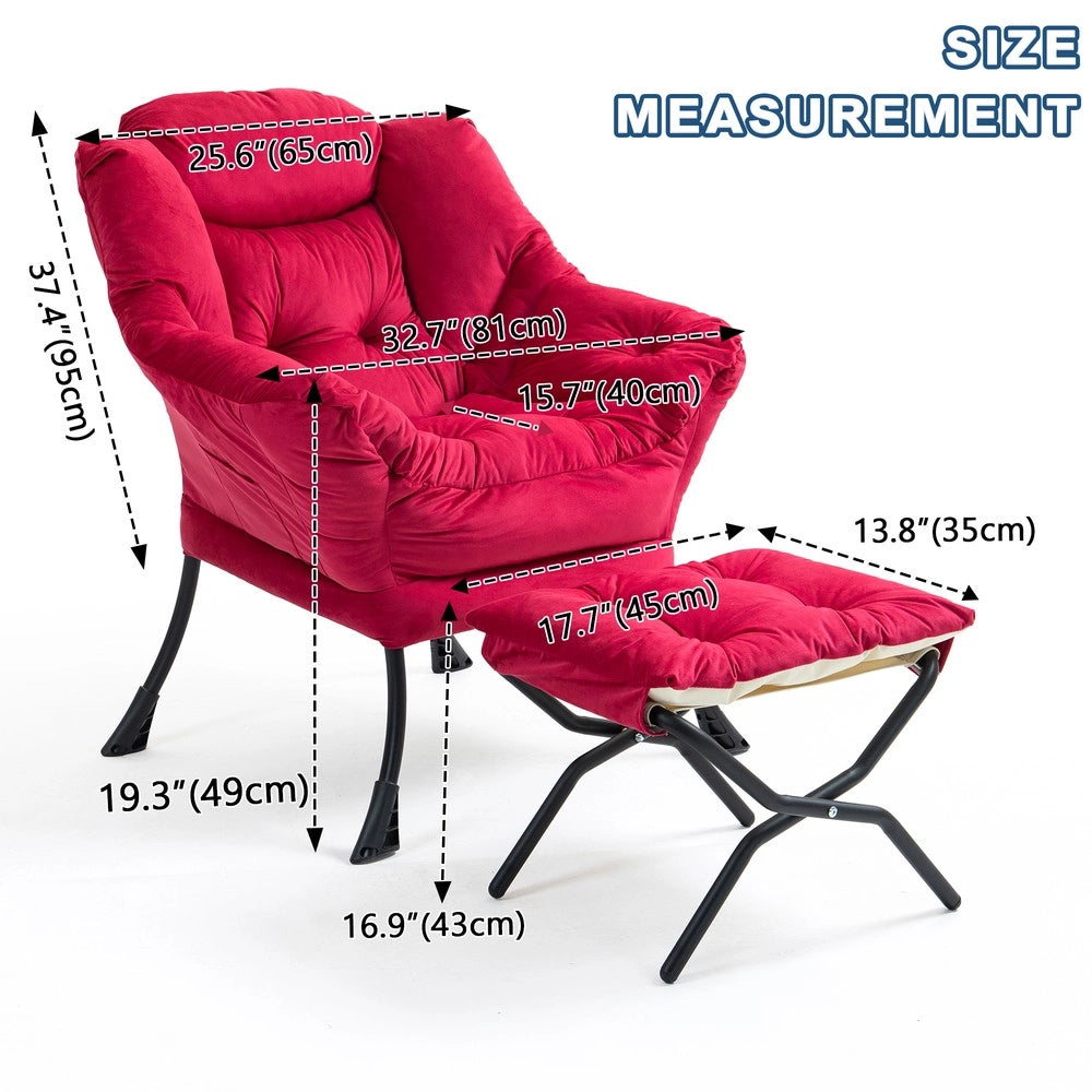 Poltrona Relax con Poggiapiedi Pieghevole e Tasca Laterale ¨C MINIMAL ¨C Tessuto, Stile Moderno
