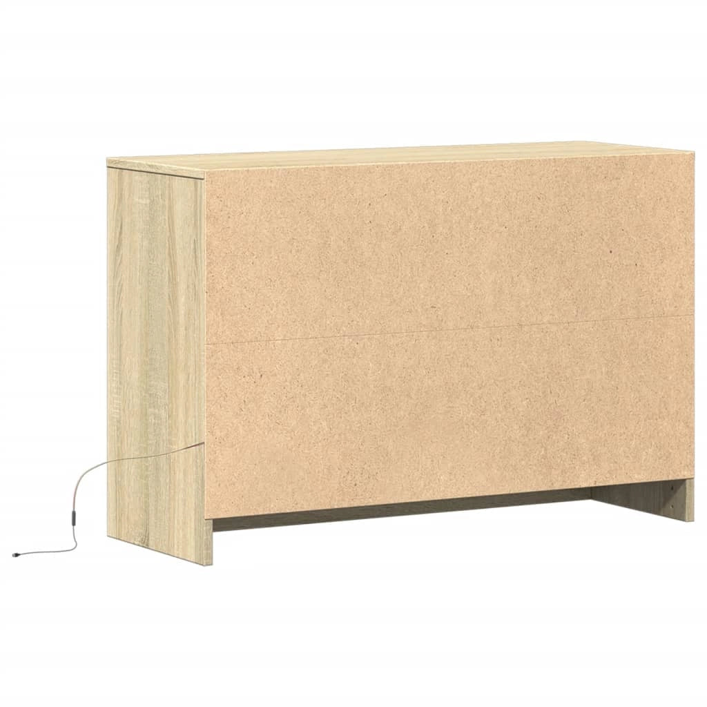 Mobile TV multimediale mensola TV credenza mobile TV sala da pranzo soggiorno camera da letto con illuminazione a LED rovere Sonoma 91 x 34 x 61 cm legno ingegnerizzato marrone 02_0026491