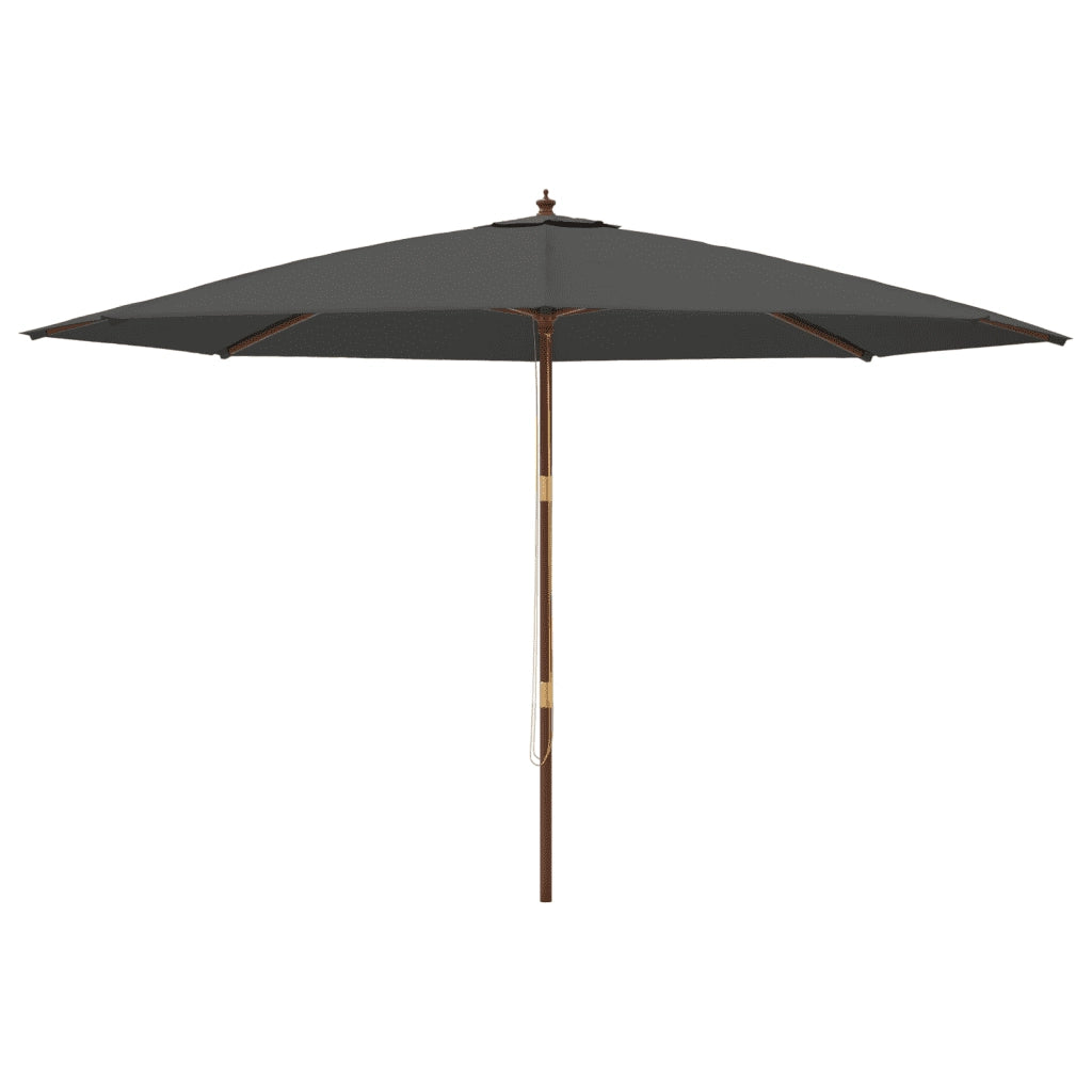 Ombrellone da Giardino-Ombrello da Balcone con Palo in Legno Antracite 400x273 cm