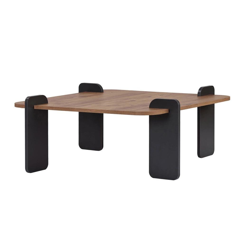 Tavolino in legno "Marais" - 90 x 90 x 35 cm - Marrone chiaro