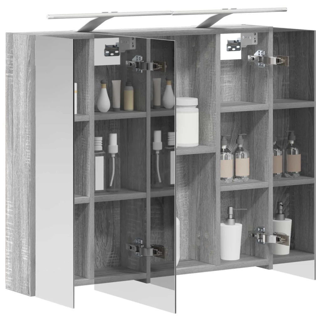 Mobiletto per specchio da bagno Grigio Sonoma 80 x 14.5 x 70 cm 889116