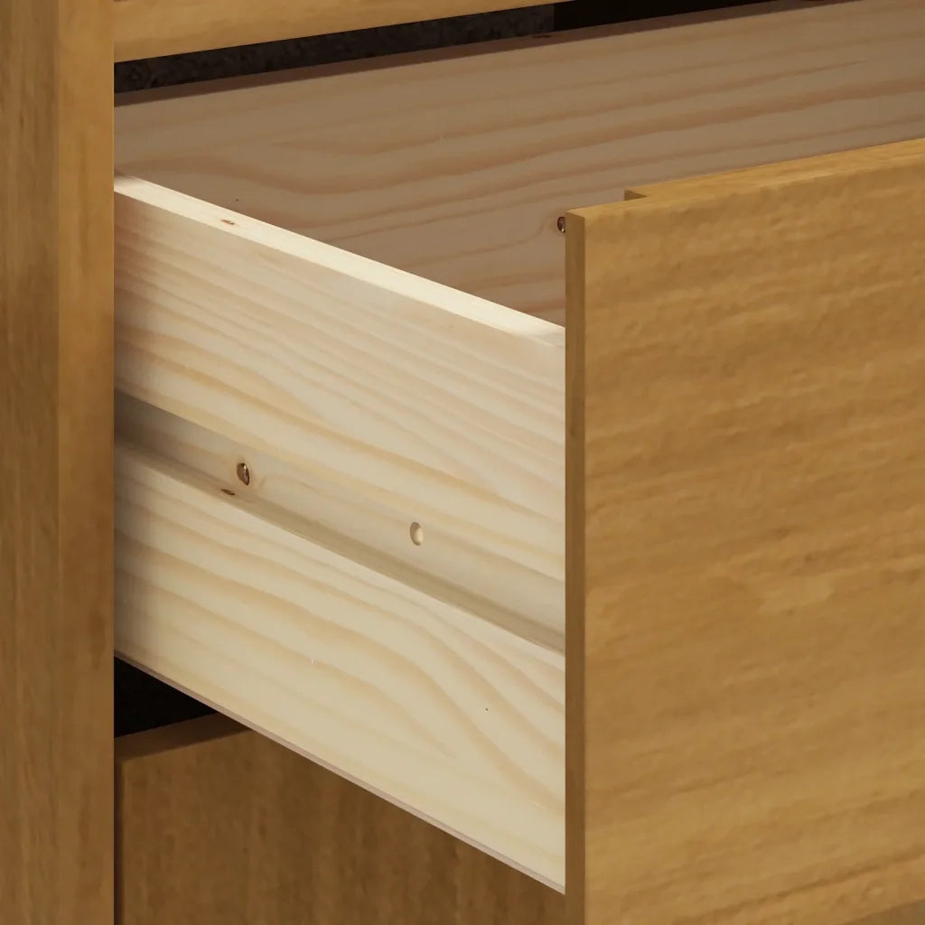 Credenza | Madia | Buffet da pranzo | Armadio da pranzo con Anta in Vetro FLAM 92x40x122,5 cm in Legno di Pino