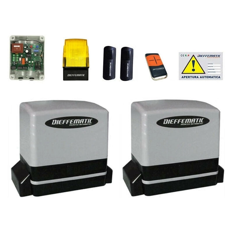 KIT SET CANCELLO 2 DUE MOTORI DOPPIA ANTA SCORREVOLE 230V 900KG+900KG KV9