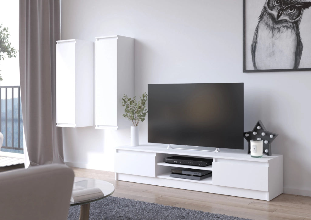 Mobile TV AKORD Bianco 240 cm 4 ante 240x40x140 cm