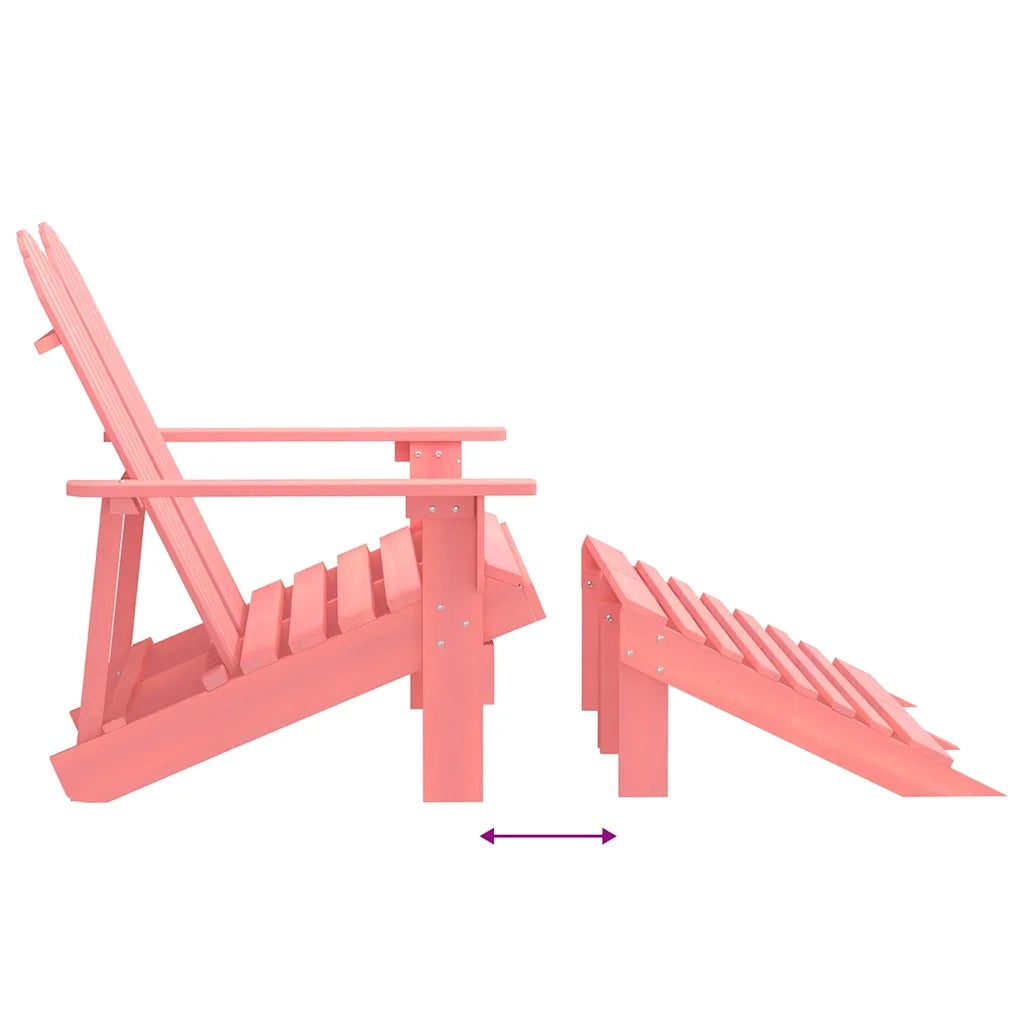 Sedia da Giardino a 2 Posti con Pouf in Legno di Abete Rosa 315917