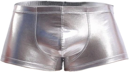 Boxer corti sexy per uomini con finitura metallizzata e bassa vita