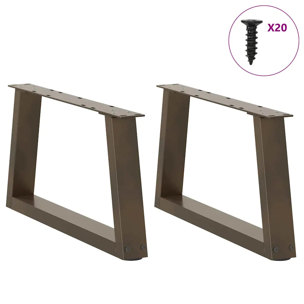 Gambe per Tavolino da Caffè a Forma di V 2 pz Acciaio Naturale 50x(30-31,3) cm Acciaio 4012531