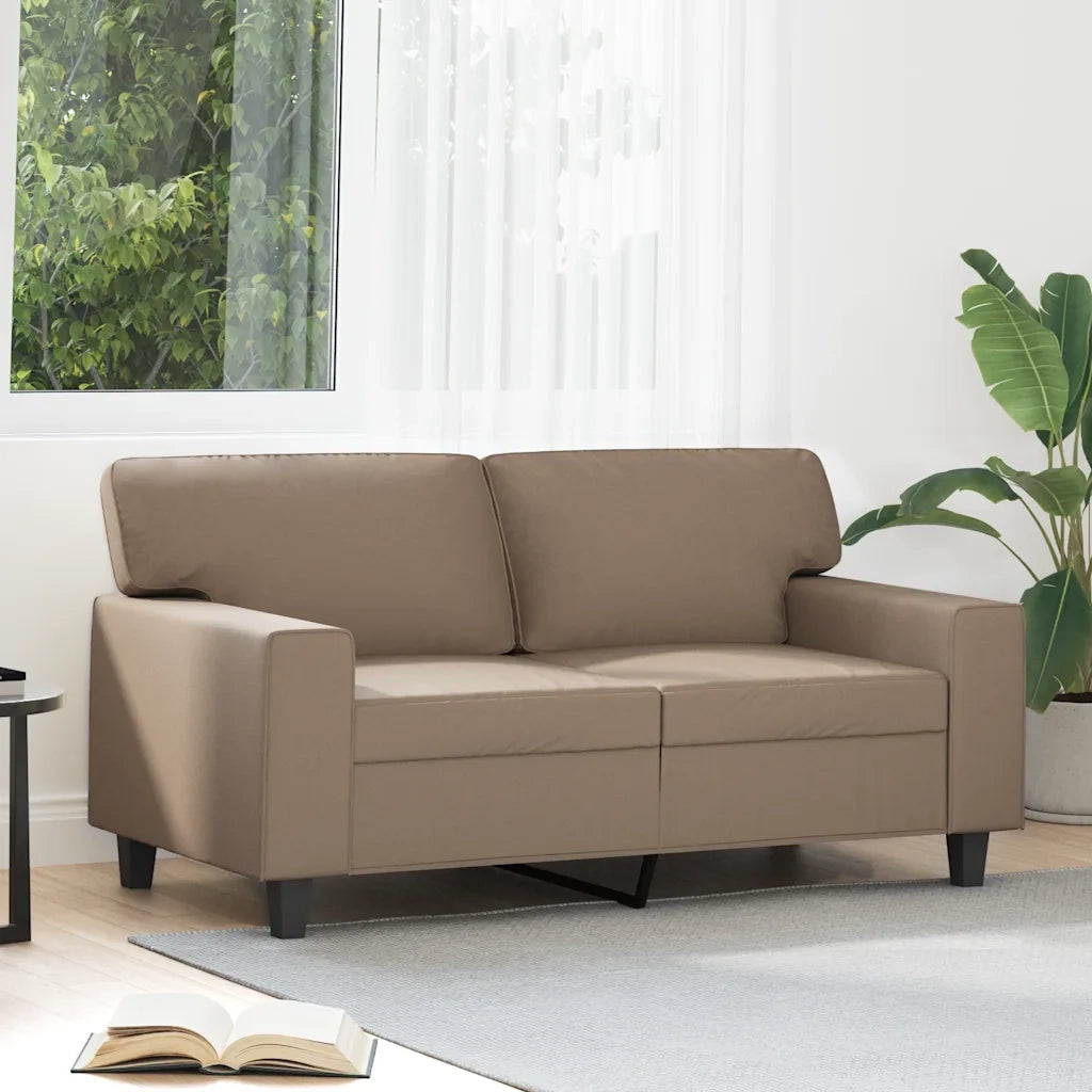Divano a 2 Posti-Sofa 2 Posti Cappuccino 140 cm in Similpelle 203339