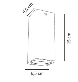URBAN-N Lampada da soffitto quadrata in metallo nero attacco GU10 inclusa