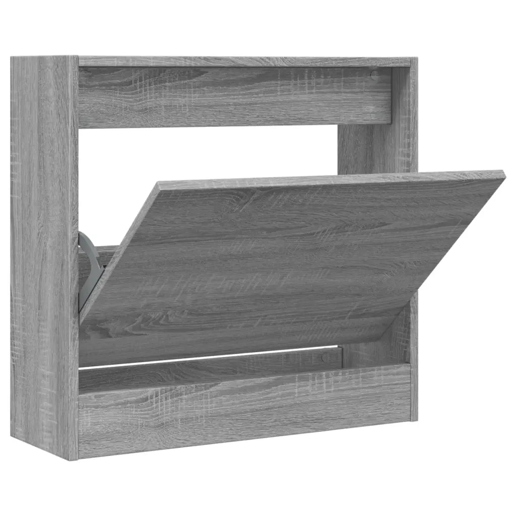 Scarpiera-Scaffale per scarpe Grigio Sonoma 60x21x57 cm in Legno Multistrato