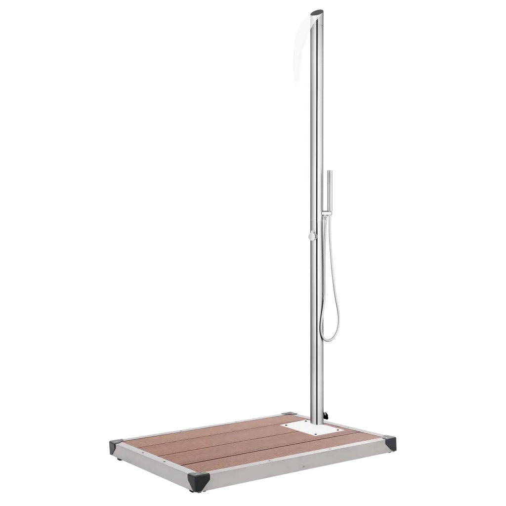 Doccia da Giardino con Base Marrone 225 cm in Acciaio Inox cod mxl 53847