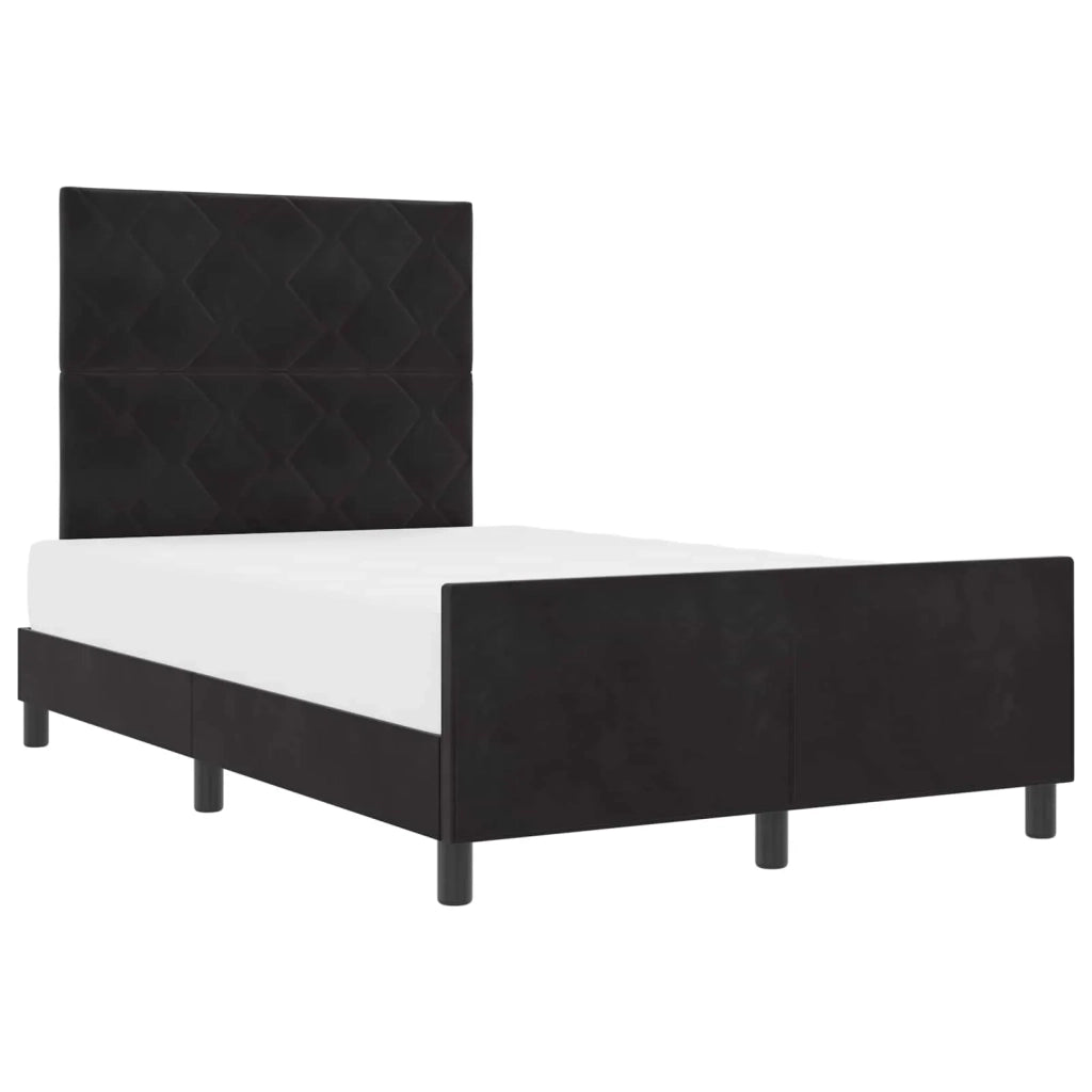Letto a molle con testiera Nero 120 x 190 cm Velluto