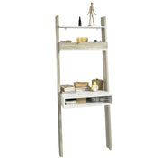 SoBuy FRG111-WN-Libreria da parete con ripiani, dimensioni ca. 65x176x40 cm, Bianco/Naturale