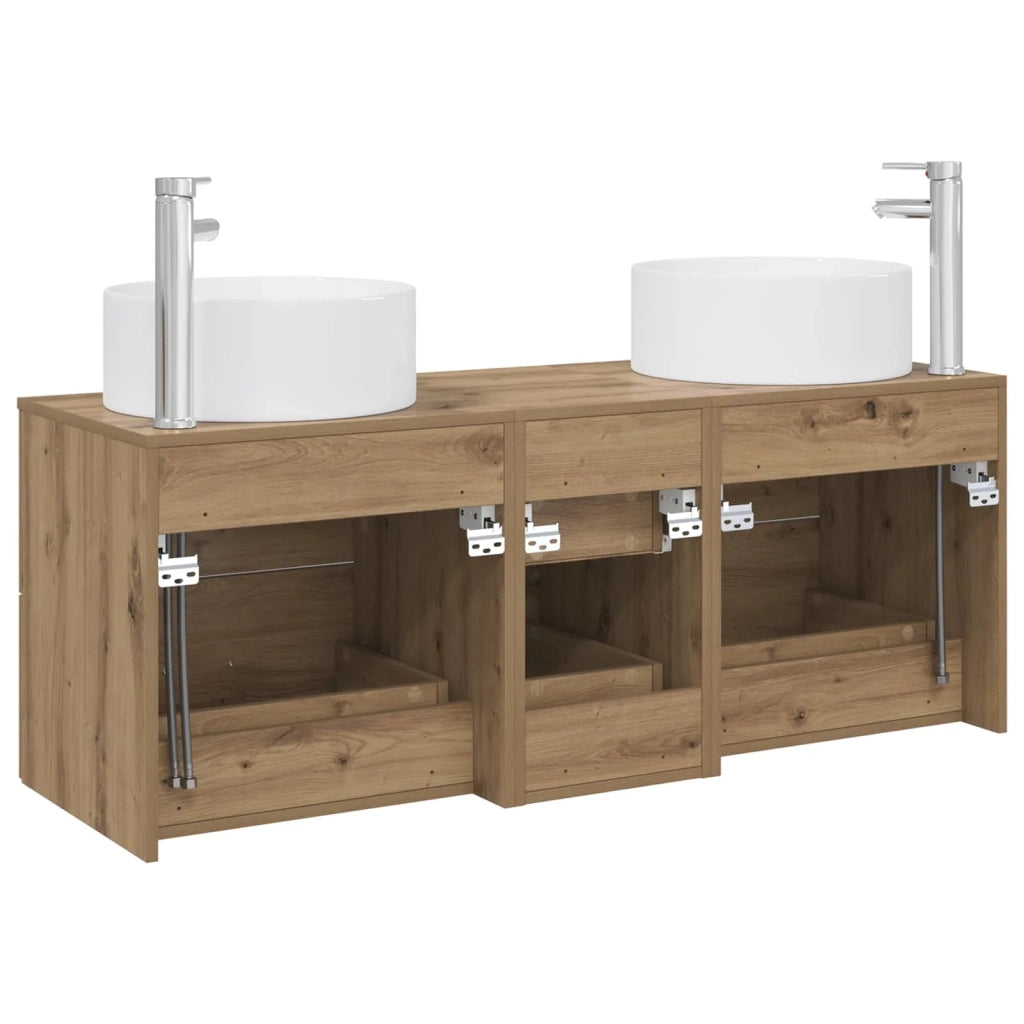 Set di mobili per il bagno 3 pz Rovere Artigianale 3405962