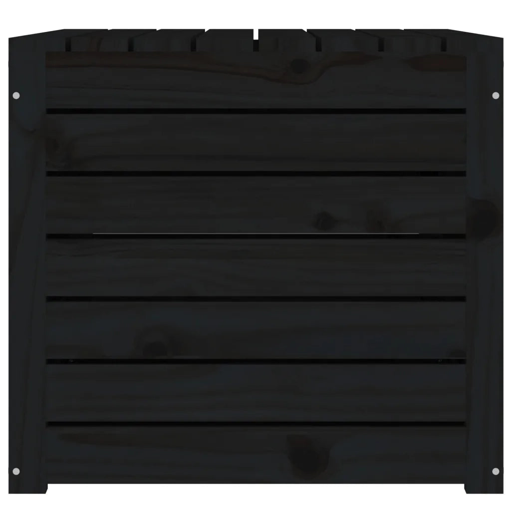 Contenitore Giardino Nero 101x50,5x46,5 cm Legno Massello Pino 823952