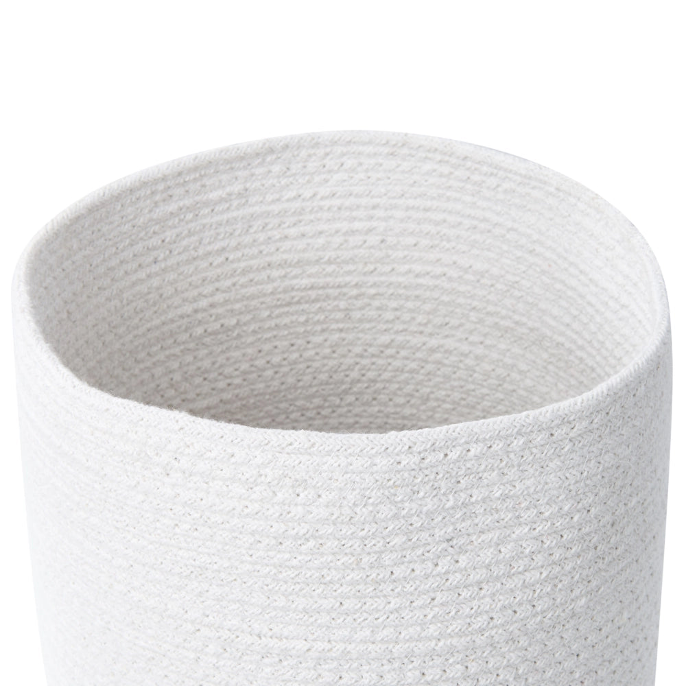 Set di 3 cestini portaoggetti in cotone iuta bianco e naturale portabiancheria Boho