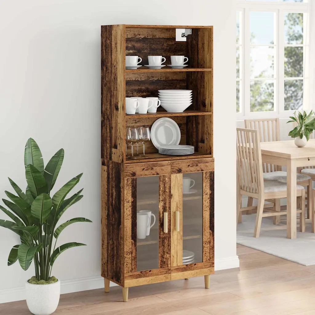 Credenza | Madia | Buffet da pranzo | Armadio da pranzo Legno vecchio 69,5 x 32,5 x 180 cm Legno multistrato