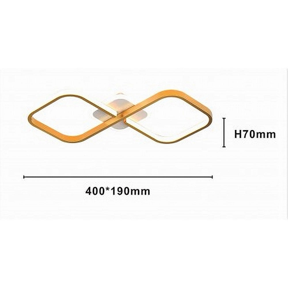 Trade Shop - Plafoniera Led 20w Intrecciato Quadrato Oro Da Soffitto Moderno Luce 6500k 71309 -