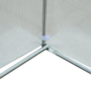 Serra da Giardino con Tetto a Spiovente in PE con Tubi in Ferro Bianco 450x300x200 cm
