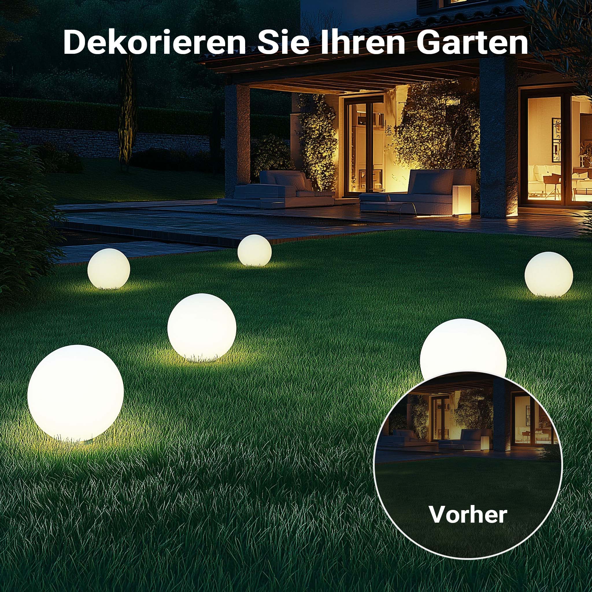Sfera luminosa per esterno Ø30 cm Lampada da giardino con picchetto IP44 40 W Attacco E-27