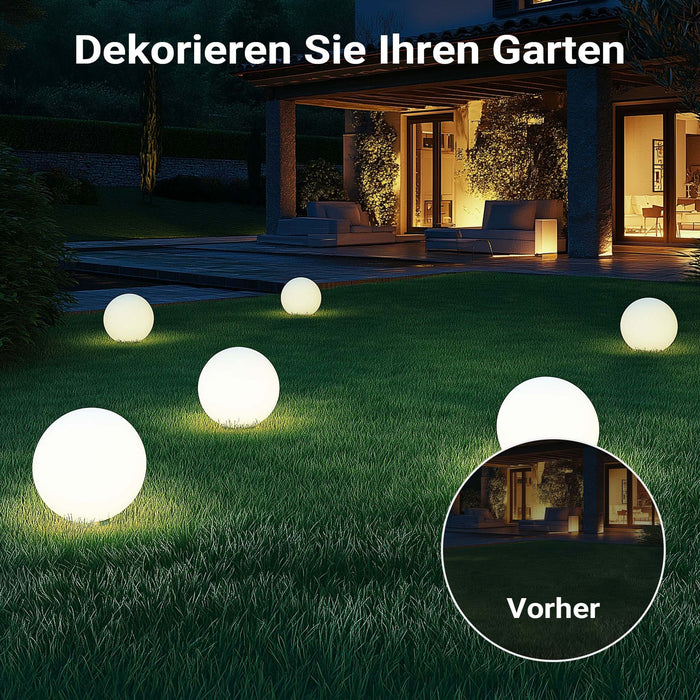 Sfera luminosa per esterno Ø30 cm Lampada da giardino con picchetto IP44 40 W Attacco E-27