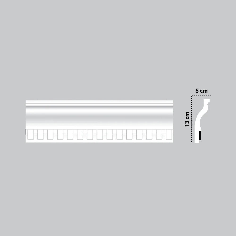 ml *** STOCK ***. Pacco da 110ml di cornice decorativa in polistirolo compatto XPS 130X50x2000 LDK05