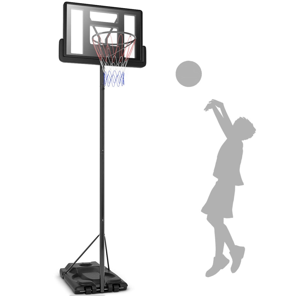 Supporto anello da basket con altezza regolabile 2 ruote incorporate, Anello da basket per adolescenti e adulti-Ricreazione outdoor