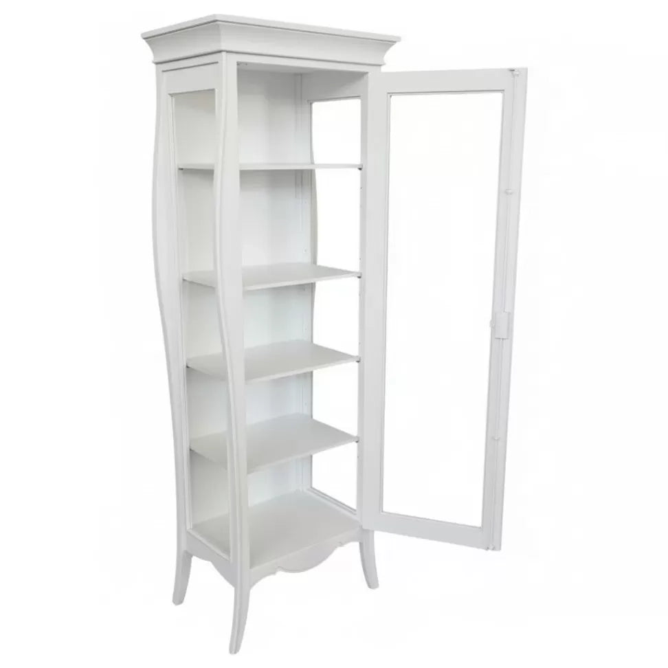 Vetrina sagomata 1 porta legno bianco 71x48x204 (3095) - Mobili 2G
