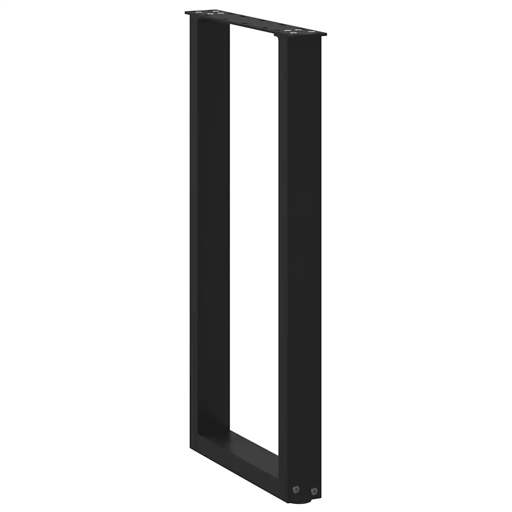 Pieds de table console en U, 2 pièces, noir, 38 x (72-73) cm, acier