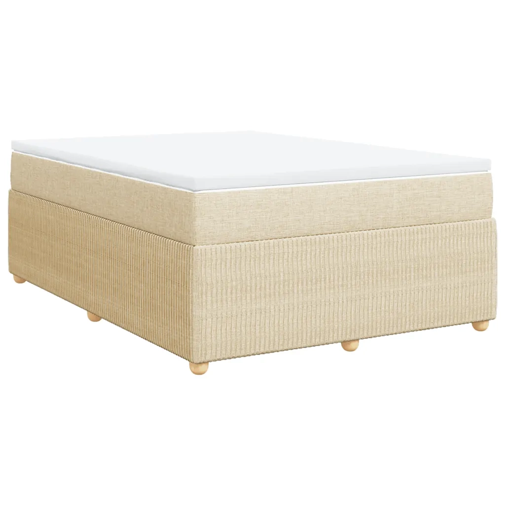 Giroletto a Molle con Materasso Crema 140x19 cm in Tessuto 3285572