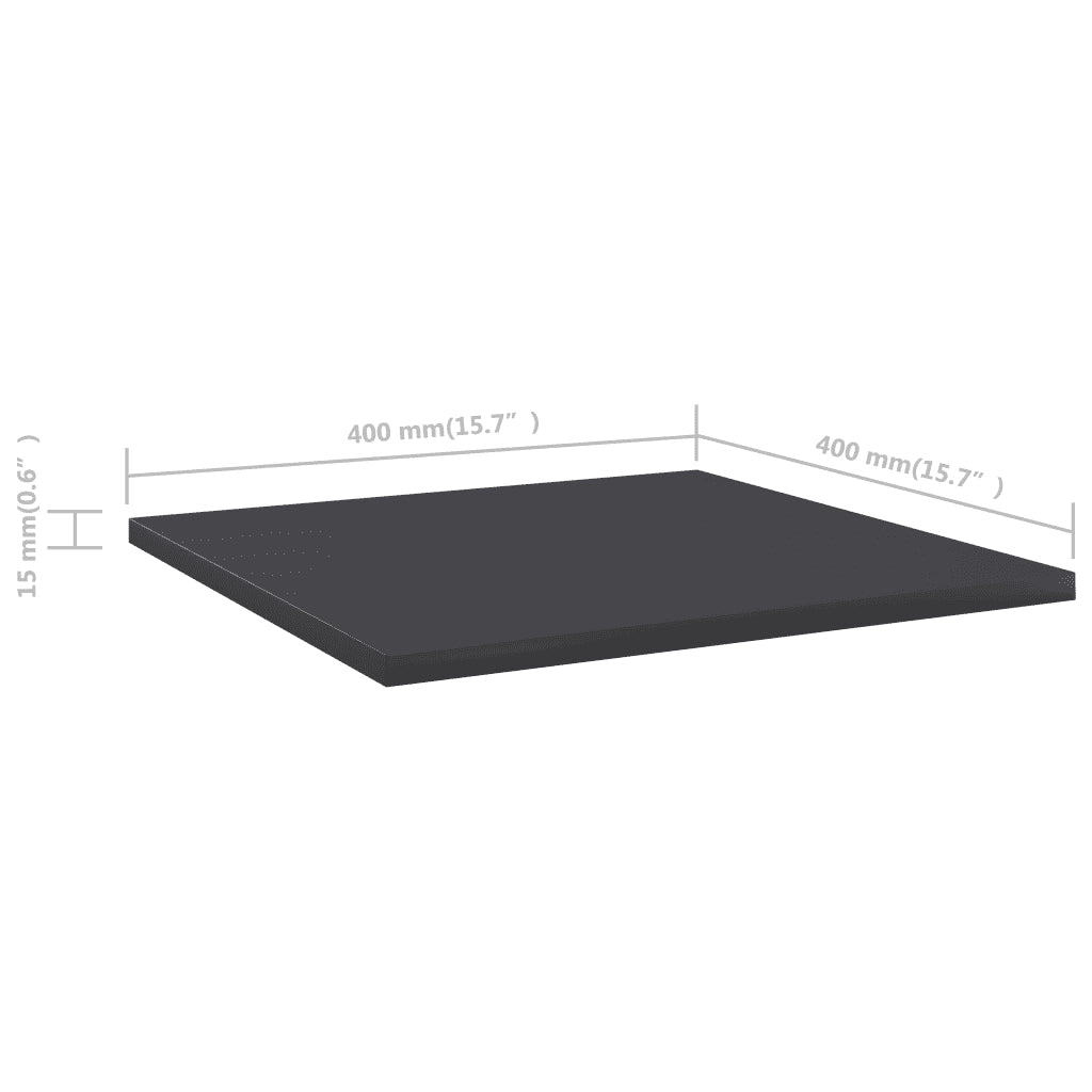 Ripiani per Libreria 8pz Grigi 40x40x1,5cm in Legno Multistrato 805175