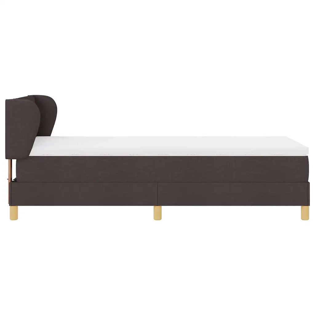 Letto a molle con materasso Marrone Scuro 90 x 190 cm Tessuto 3340125